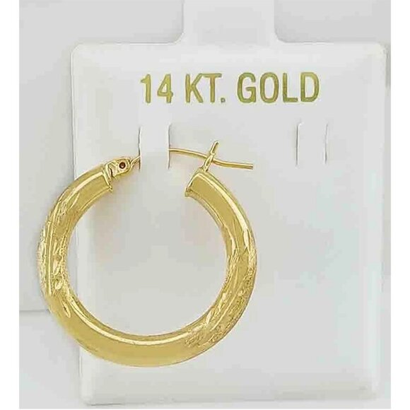 Hoop Single Earring 14k Yellow Gold